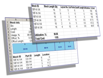 1DCutX - Length Cutting Optimization within Excel.